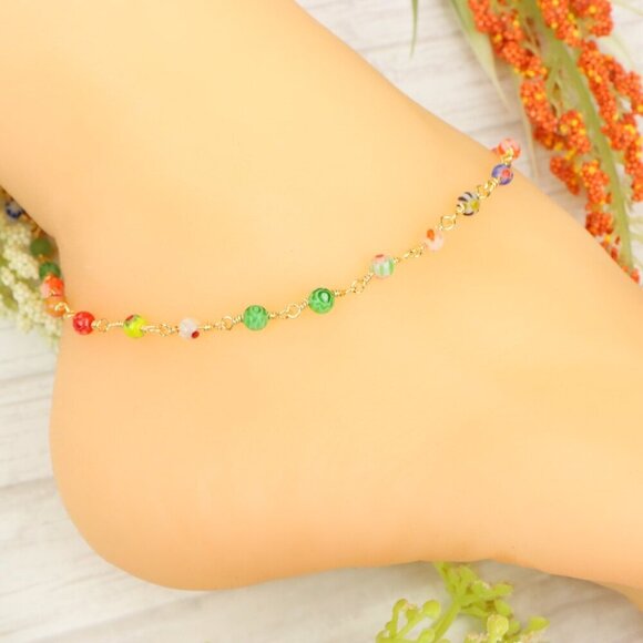 "Handmade Anklet – Elegant & Delicate Jewelry for Women | UNVRC1403 - Picture 10 of 10